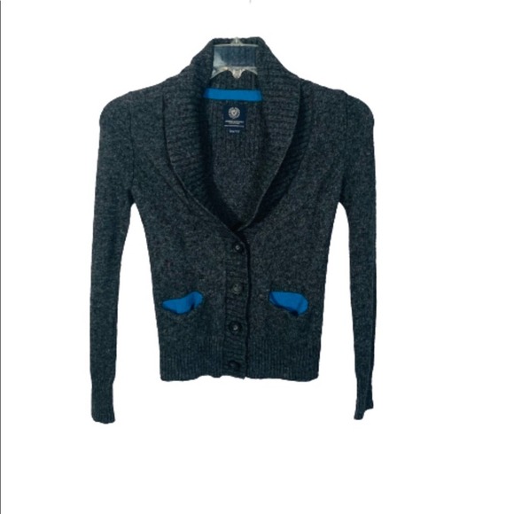 AEO Grey Wool Blend Cardigan Sweater - Picture 2 of 7